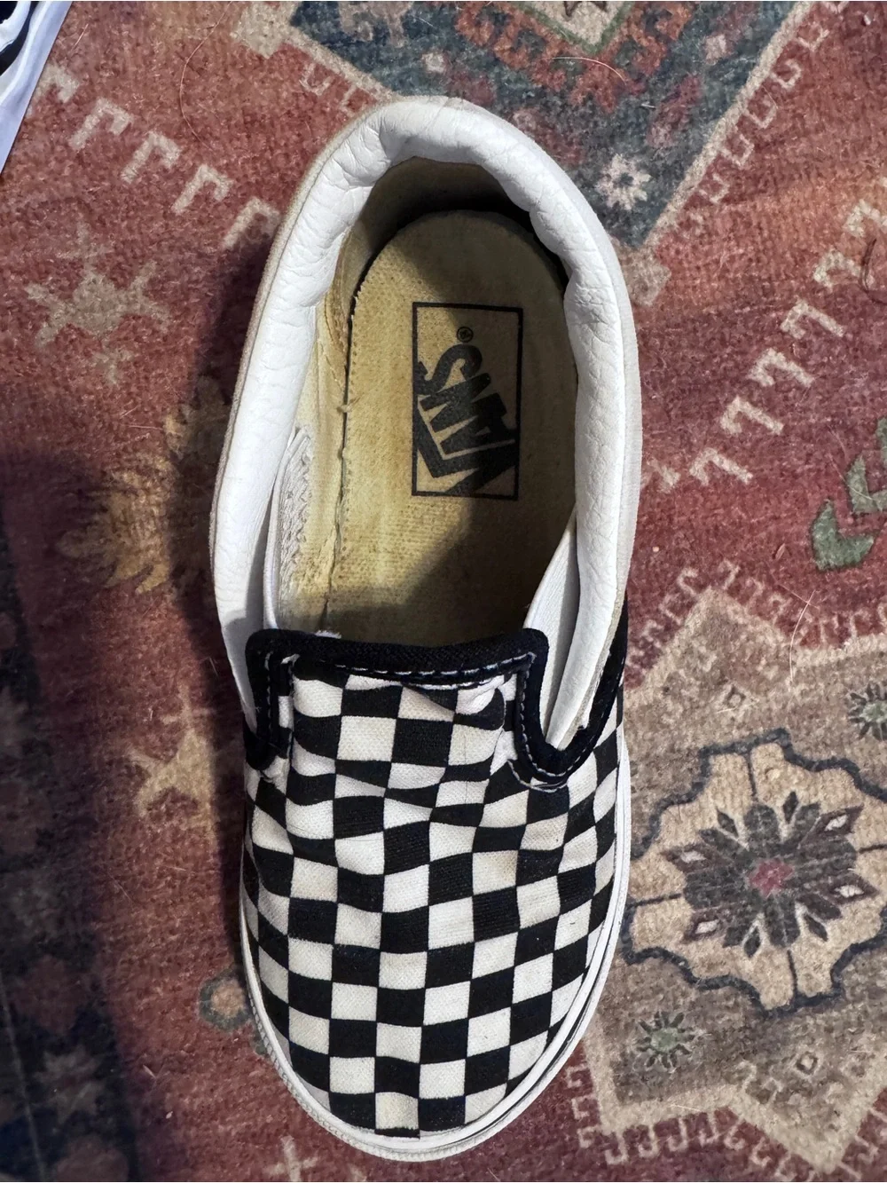 Vans Kids Slip-On Checkerboard Sneakers - Black & White